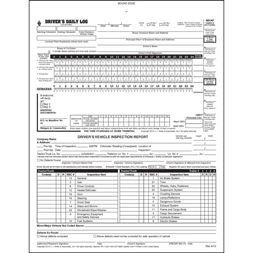 Driver's Daily Log Book w/No DVIR, 2-Ply - Personalized