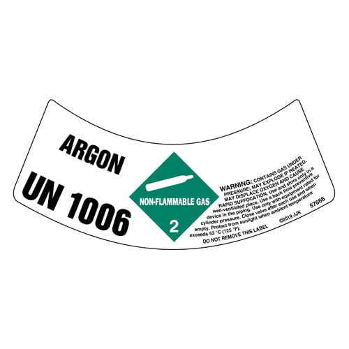 UN1006 Argon - GHS Compliant Cylinder Neck Label